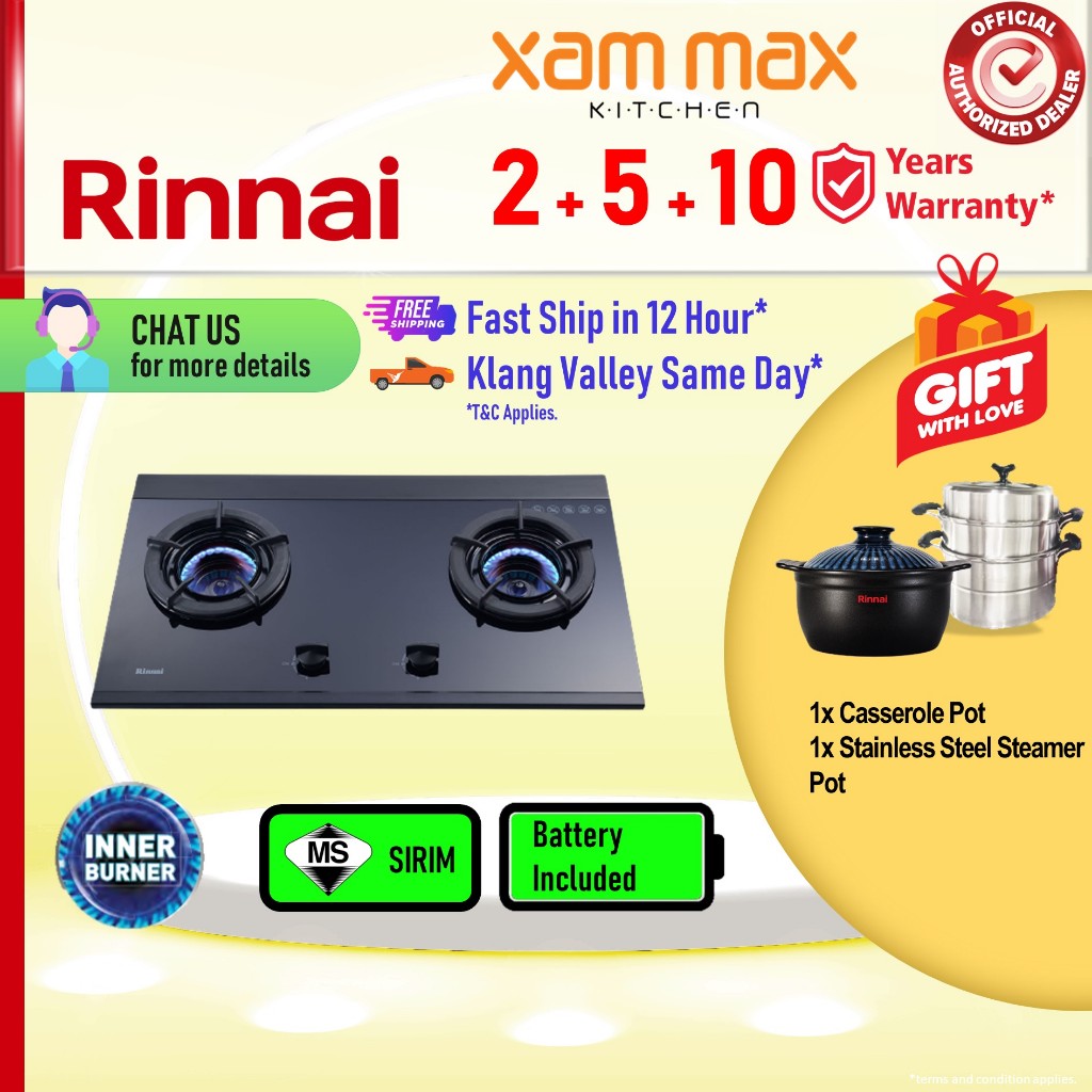 (READY STOCK PM FOR SURPRISE) Rinnai Gas Hob RB2GI Inner Burner Cooking