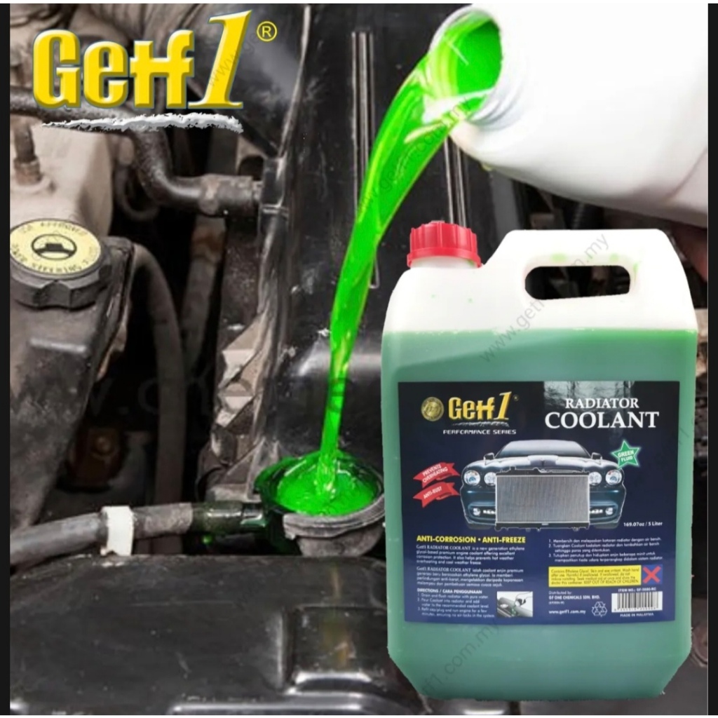 Getf1 Green Color Radiator Coolant 5 Liter prevent overheating