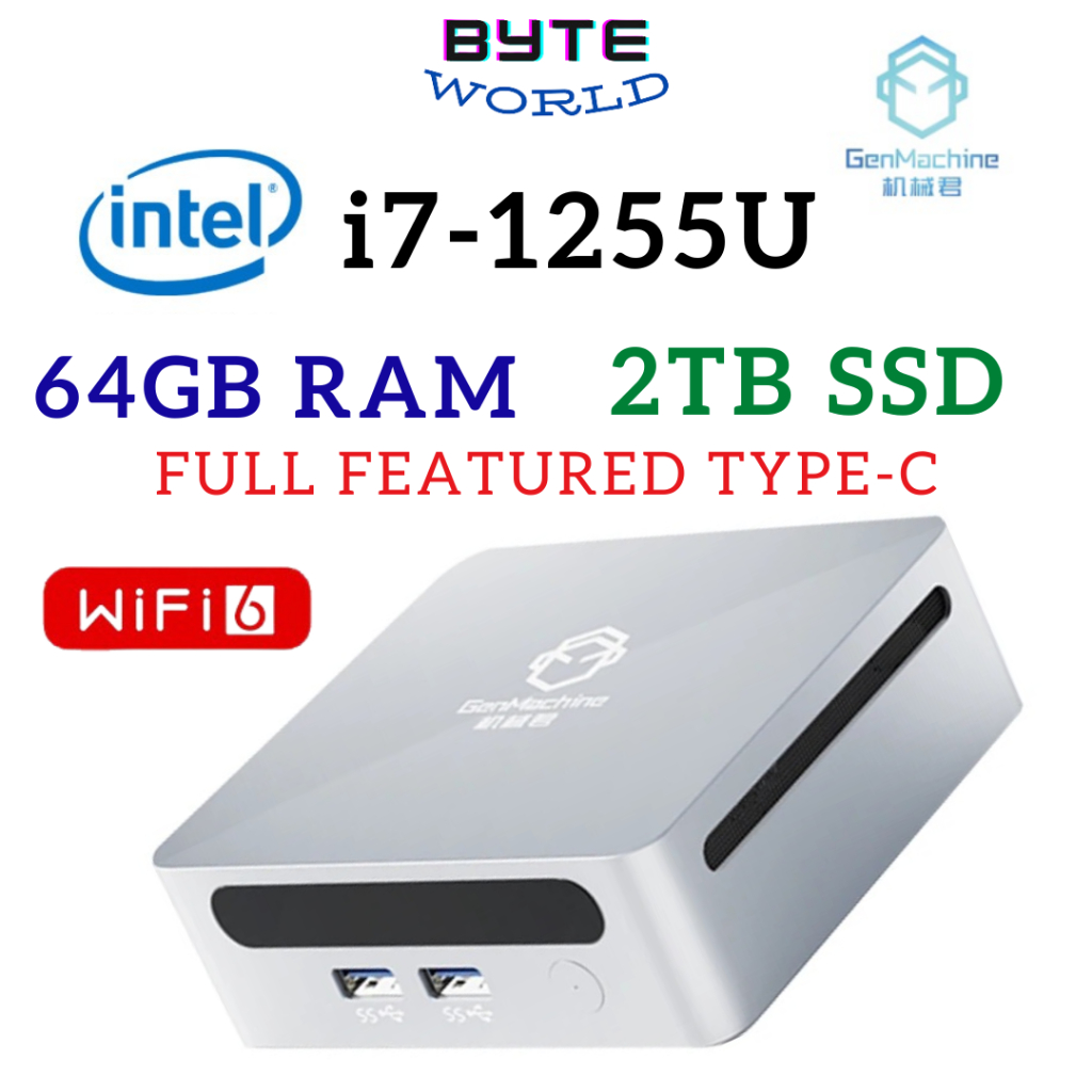 Intel i7 1255U Mini PC 64GB RAM 2TB NVME SSD Windows 11 Gaming Computer Gaming PC CPU Desktop