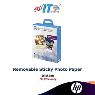 HP Social Media Removable Sticky Photo Paper 4" x 5" 25 Sheets  - K6B83A (2336 e410 e470 l3250 l3210 e3370 g3010)