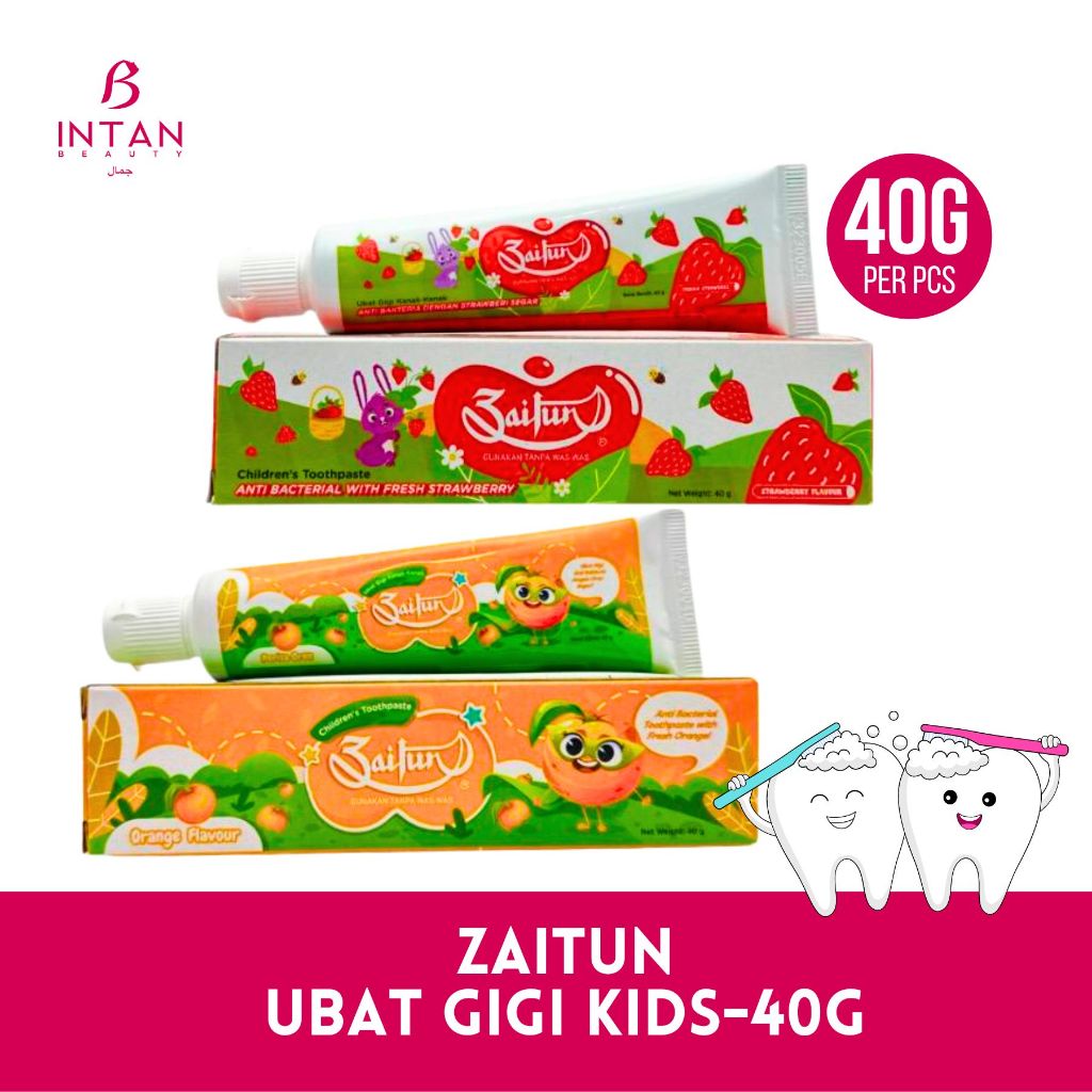 ZAITUN Ubat Gigi KanakKanak Kids Toothpaste[40G] Orange/ Strawberry