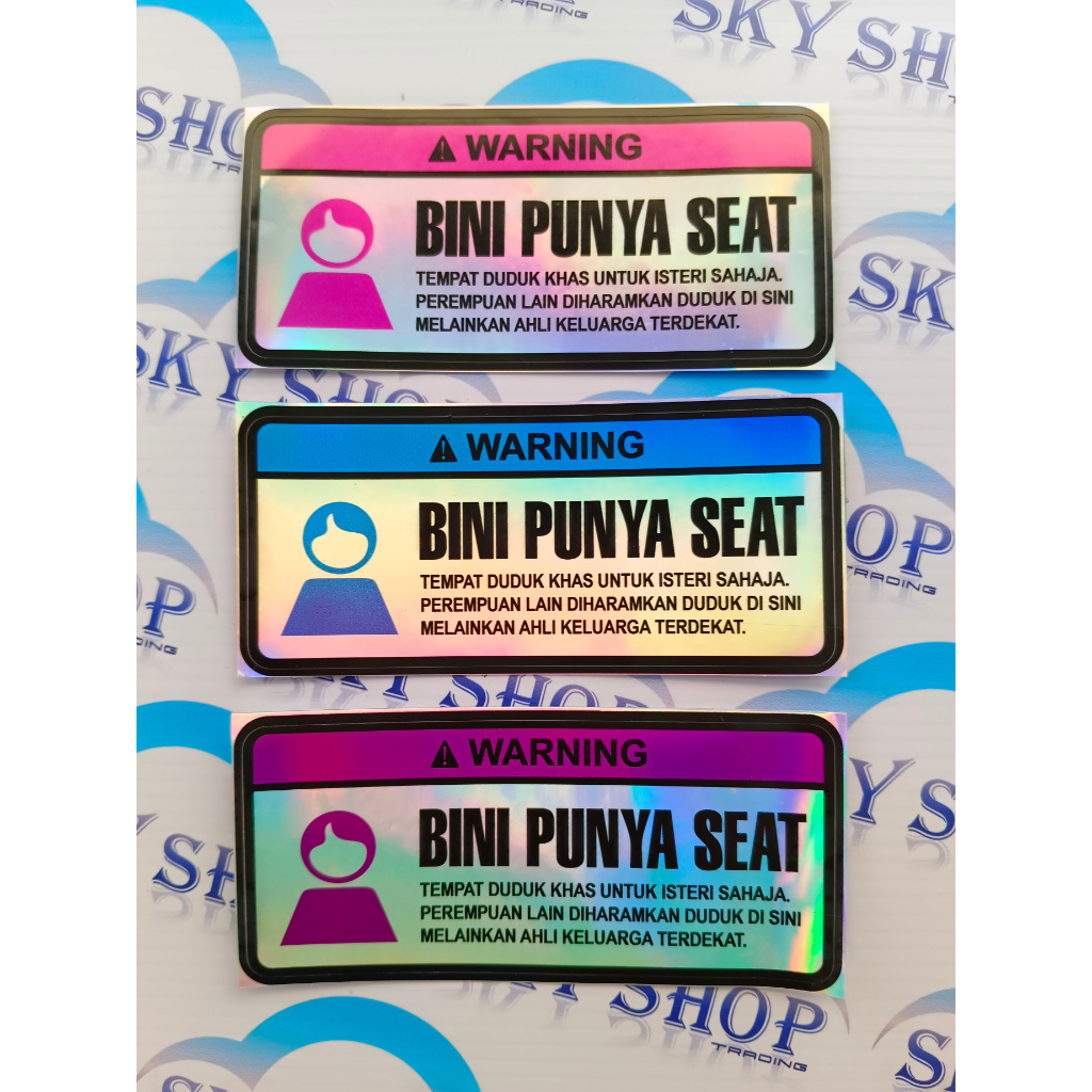 (7150) Sticker Bini Punya Seat Sticker Decal Motorcyle & Car | Shopee ...
