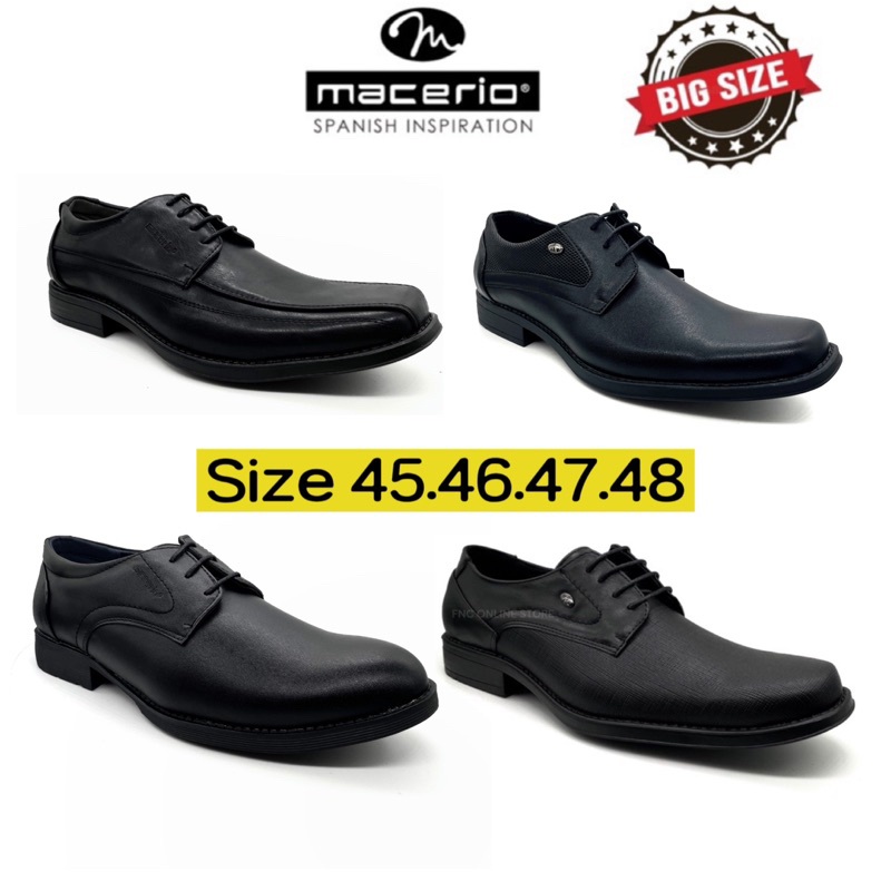 Macerio Faux Leather Men Formal Shoes Big Size / Kasut Formal Lelaki ...