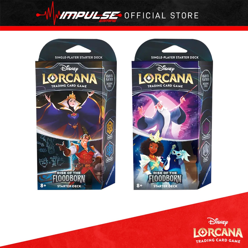 Disney Lorcana - Rise of the Floodborn Starter Deck (Amethyst & Steel,  Amber & Sapphire) | Shopee Malaysia