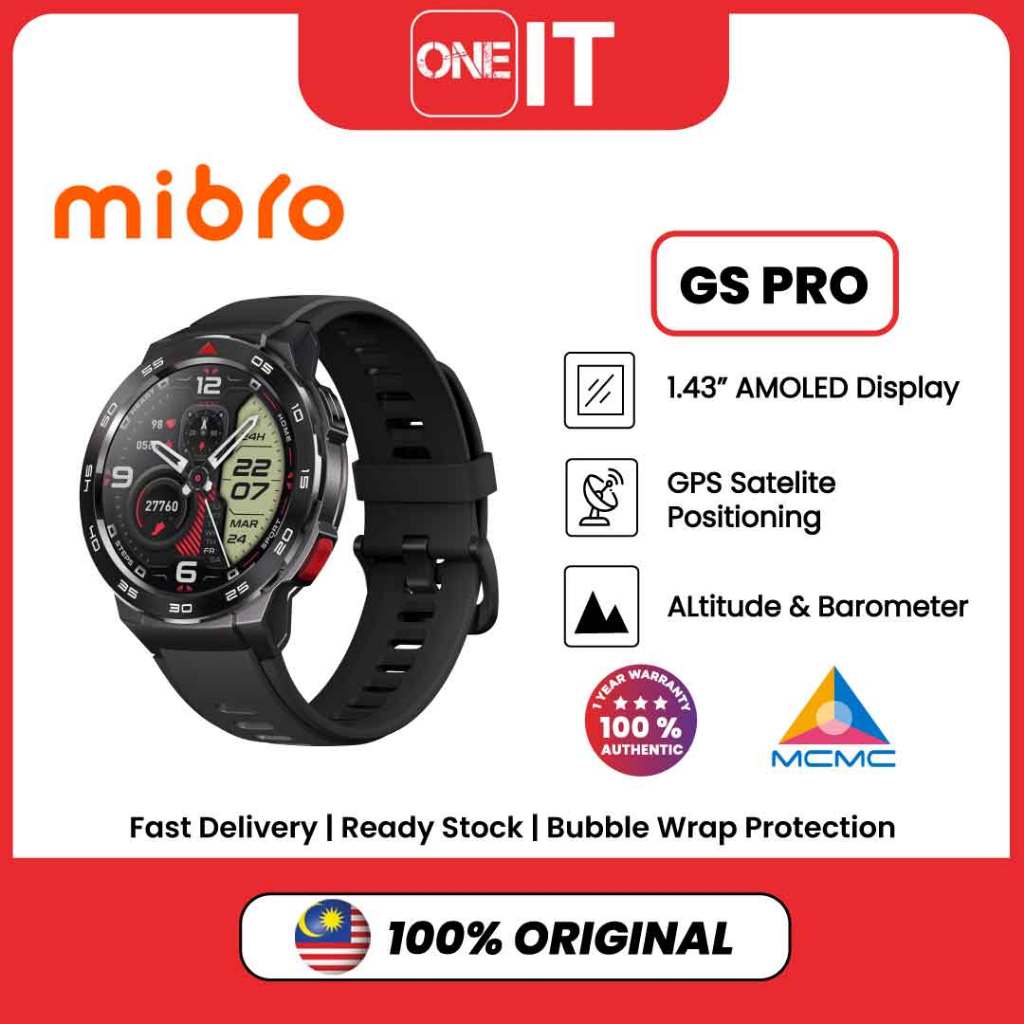 Mibro GS PRO Dual-Core 2 in 1 GPS PPG Bio Heart Rate Sensor Smart Watch ...