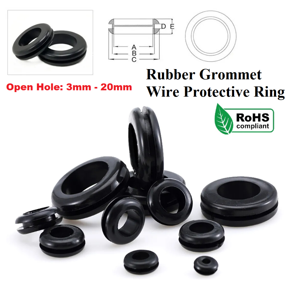 [1 PCS] Rubber Grommet RING Panel Hole 3mm-25mm Cable Wire Protective ...