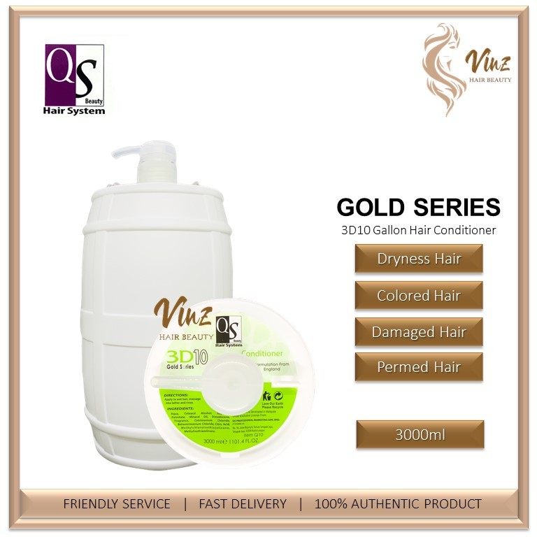 QS Beauty Gold Series (3D10) Gallon Hair Conditioner Salon Value Pack
