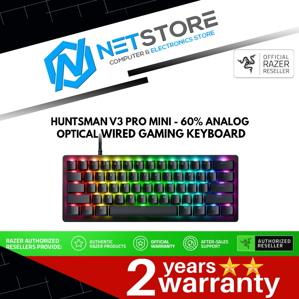 RAZER HUNTSMAN V3 PRO MINI - 60 PERCENT ANALOG OPTICAL - RZ03-04990100 ...