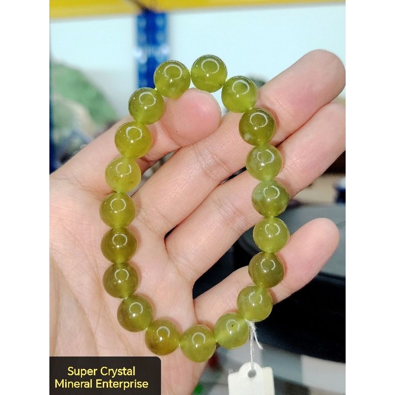 Local Ready Stock/本地现货)天然高等级甲翠岫岩玉(青提奶盖)圆