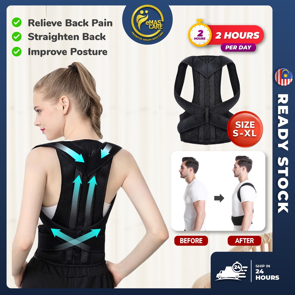 Plus Size Back Posture Corrector Baju Tulang Belakang Baju Sokong