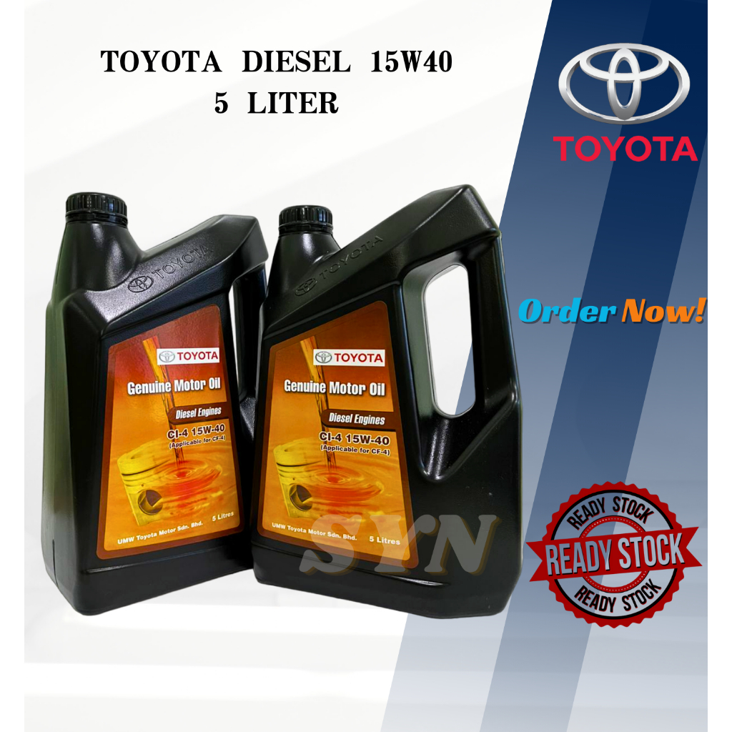 (100% Original) Toyota Diesel Engine Oil 15W40 CI-4 5L | Shopee Malaysia