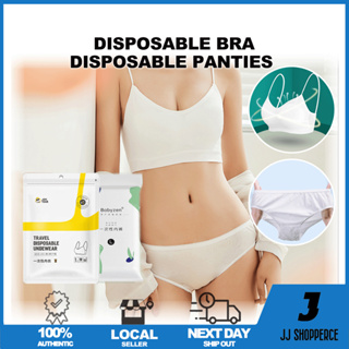 ✓[MY] Women Travel Disposable Bra & Panties Set / Disposable Intimates/  Travel Essentials/ Soft Smooth Cotton
