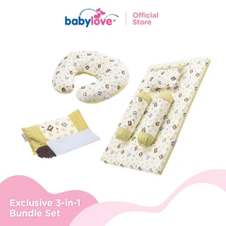 Babylove Exclusive 3-in-1 Newborn Bundle Set (Nursing Pillow + Beansprout Husk Pillow + 4in1 Mattress Set)