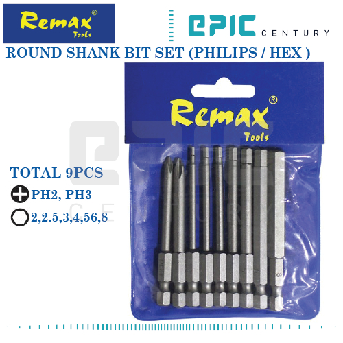 REMAX ROUND SHANK BIT SET (PHILIPS / HEX) | Shopee Malaysia