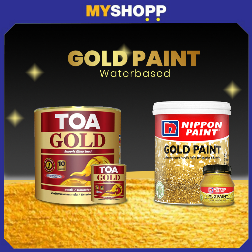 NIPPON Gold Paint / TOA gold paint ( 285g & 1L ) UV gold paint / warna
