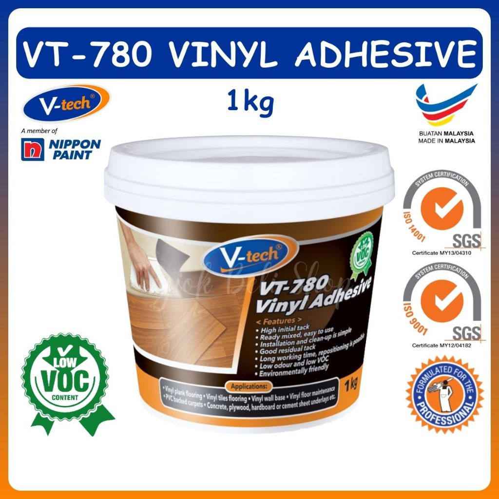 Vtech VT780 1KG Vinyl Adhesive Sealant Flooring Glue Gam Lantai Vinyl