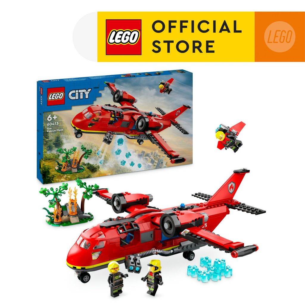 LEGO City 60413 Fire Rescue Plane Building Toy Set (478 Pieces)