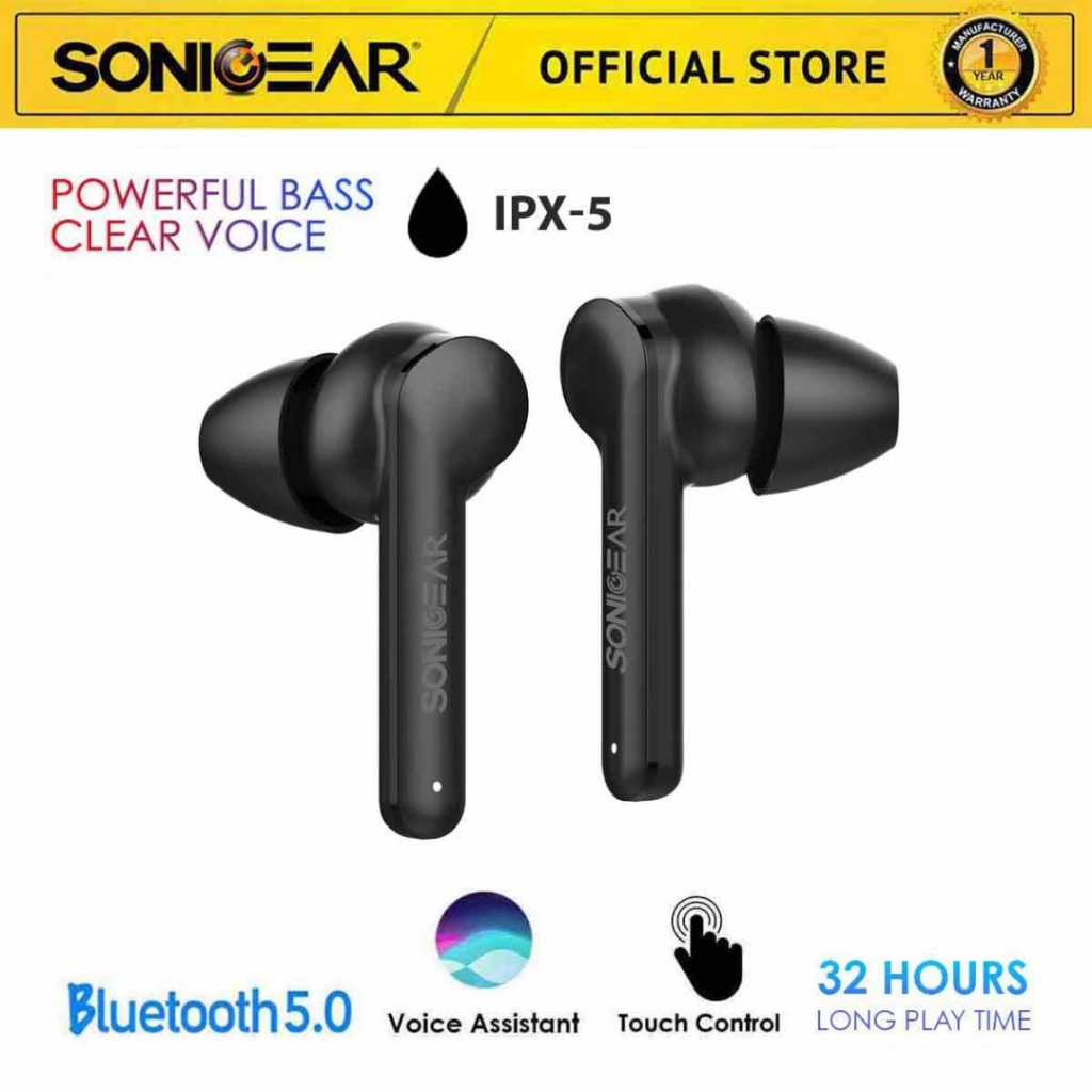 SonicGear TWS 5 Pro Wireless Stereo Earbuds Bluetooth 5.0 32 Hours