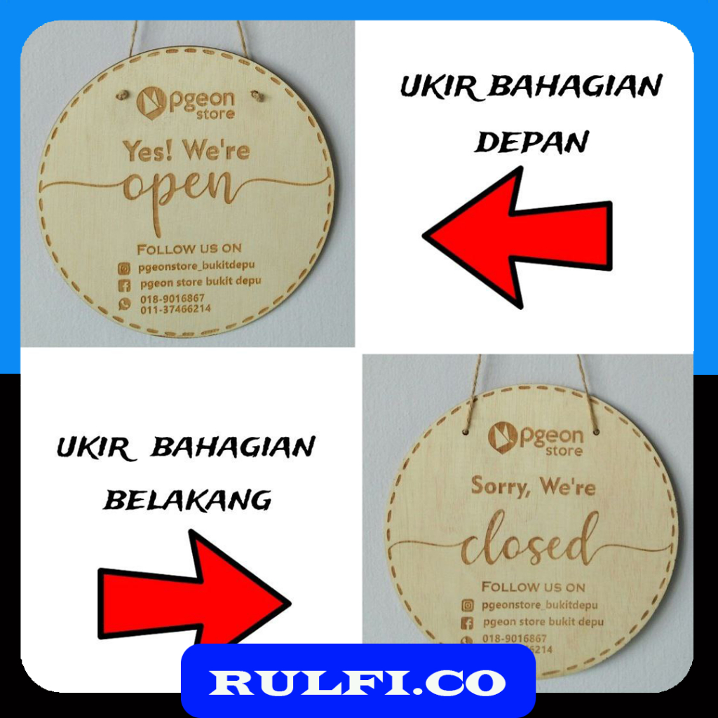 Engraving 2 in 1 Open and Closed Door Signage Double Sided For Your ...