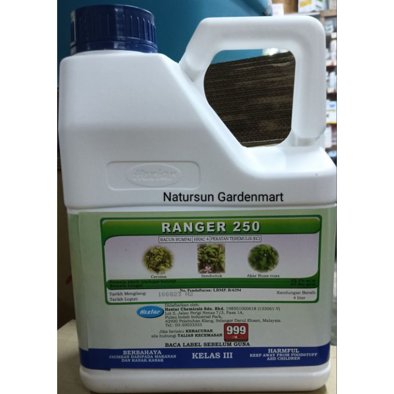 (Pokok) 4L Ranger 250/Hextar/Racun Rumpai/triclopyr-butotyl 32.1% ...