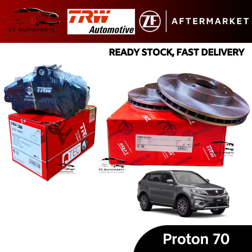 TRW Proton X70 CBU & CKD Front (Depan) Disc Rotor (2 PCS) & Disc Pad ...