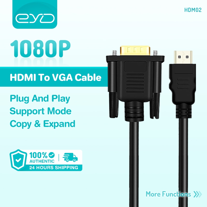 EYD HDM02 HDMI to VGA Cable 1080P Cable with Audio Video HDMI Male to