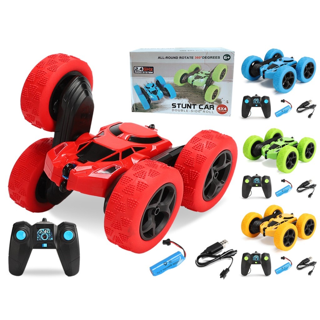 360 Degree Double Sided Flips Rotating 4WD RC Stunt Car Remote Control Toy Car Shopee Malaysia
