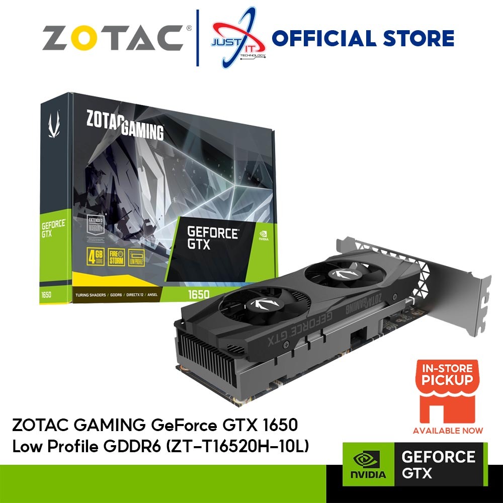 ZOTAC GAMING GEFORCE GTX1650 Low Profile 4GB DDR6 128BIT VGA Card  (ZT-T16520H-10L) | Shopee Malaysia