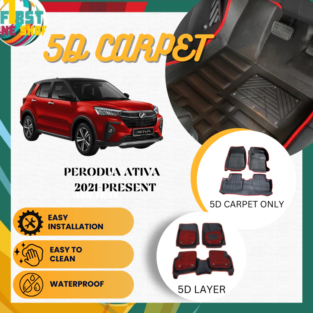 Perodua Ativa 1.0L Turbo AV /1.0L Turbo H/1.0L Turbo X 5D Car Carpet ...