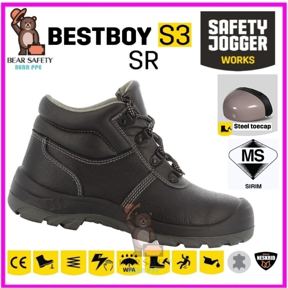SAFETY JOGGER BESTBOY SAFETY SHOES/KASUT KESELAMATAN (BLACK) S3 (MIDDLE ...