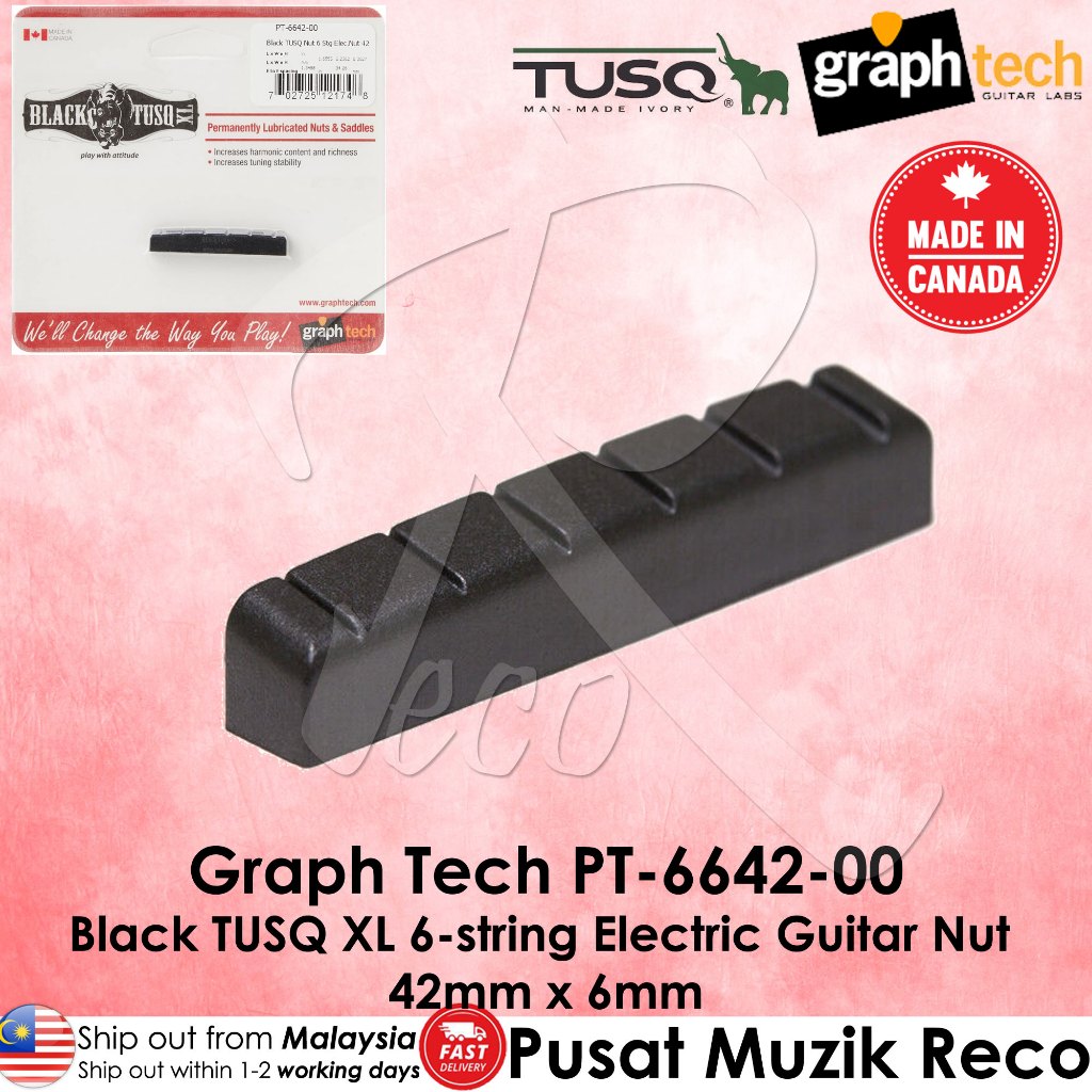 graph-tech-pt-6642-00-black-tusq-xl-6-string-electric-guitar-nut-42mm