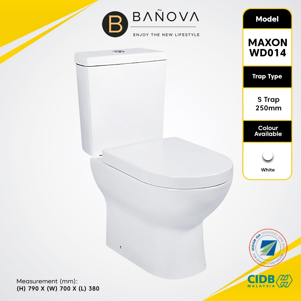 [Limit to 1 Unit Per Order] BANOVA MAXON -WD014 Close-Couple Toilet ...