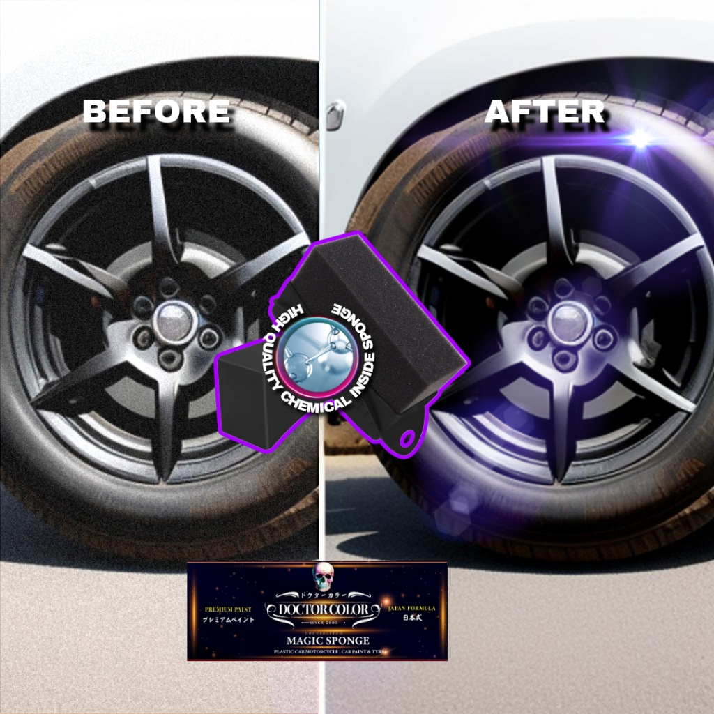 Hitamkan Dashboard ,Tayar , Bumper Magic Span Doctor Color ( Luaran