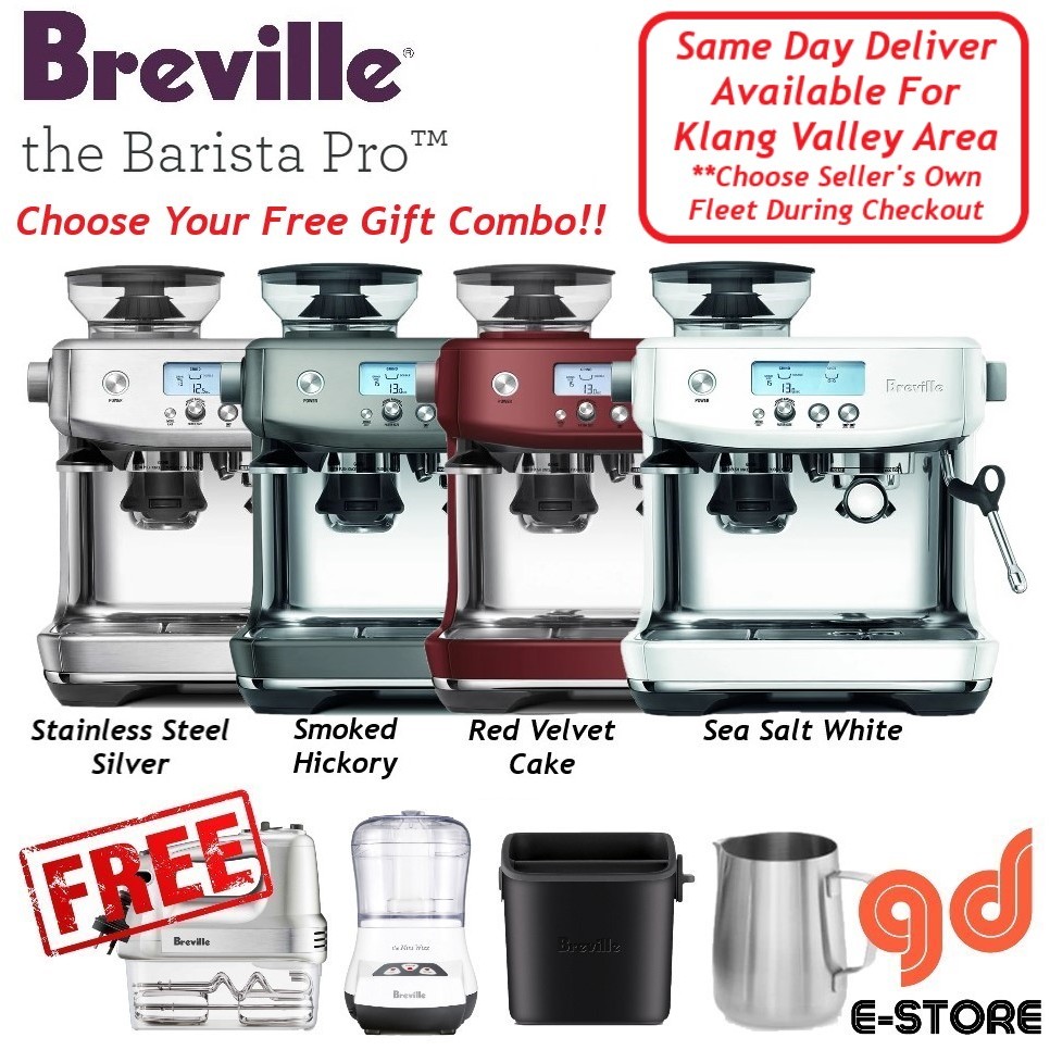 Breville the Barista Pro™ BES878 Stainless Steel Silver Sea Salt Smoked
