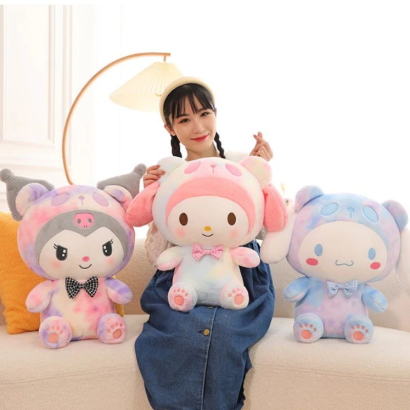 Kuromi & Melody & Cinnamoroll Plush Toys Rainbow🌈 Color🌈 35cm🔥Ready ...