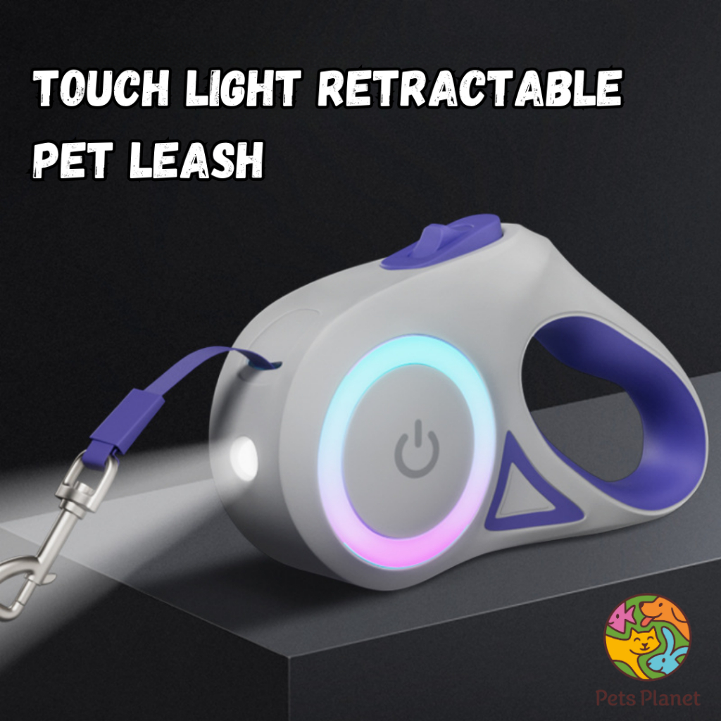 [LED] Pet Retractable Leash | RGB Automatic Cat Dog Harness Strip ...