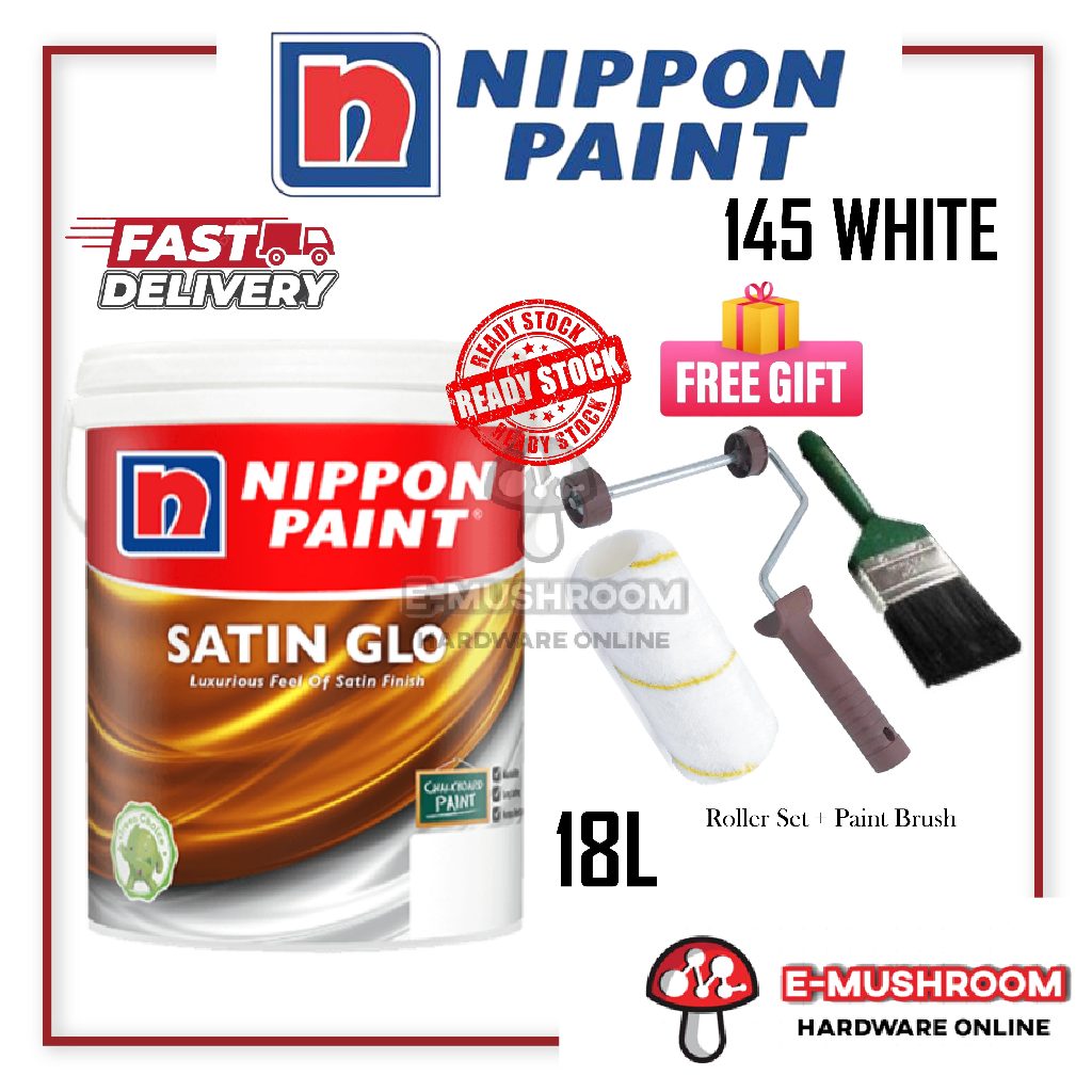18L Nippon Paint Satin Glo 145 White Shopee Malaysia