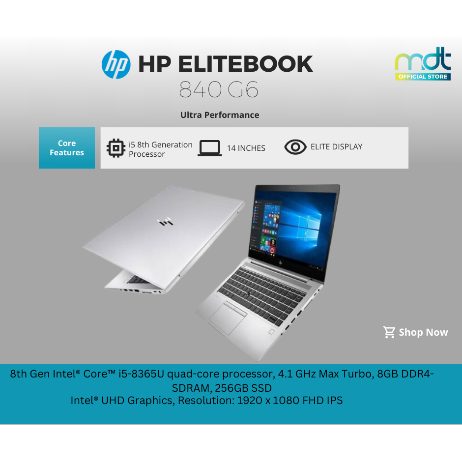 HP EliteBook 840 G6 Core i5-8365U I 16Go I 256Go NVMe I 14″ Full