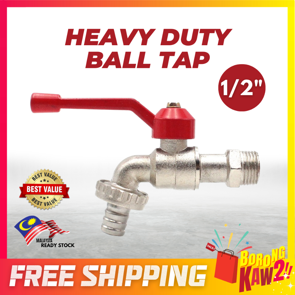 15mm 1/2 Inch Heavy Duty Ball Tap for Bathroom Garden Wall-Mounted ...