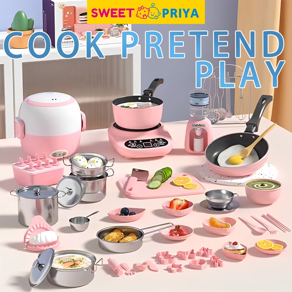 35PCS Kids Real Cooking Toys Children Cook Simulation Toy Kitchen Toys