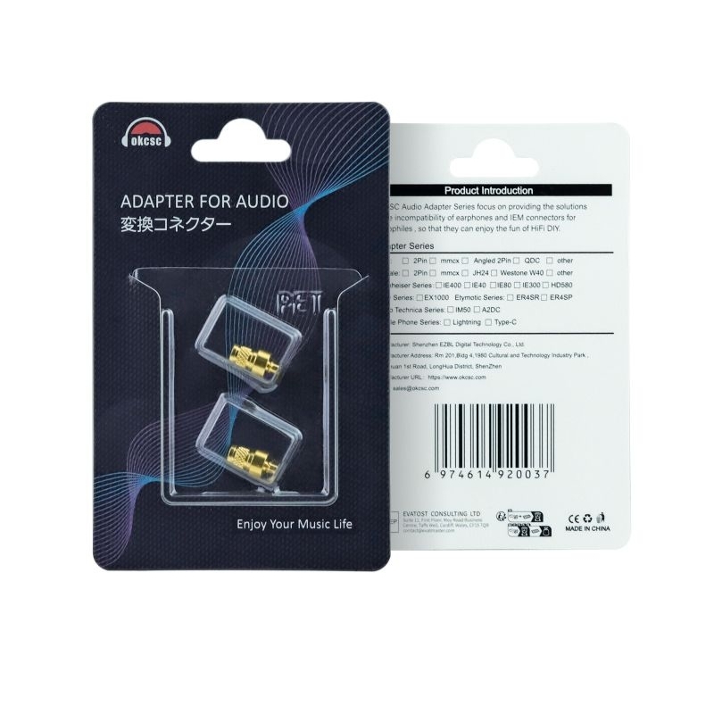 OKCSC Female MMCX to Male Metallic IEM Connector Adapter Shopee Malaysia