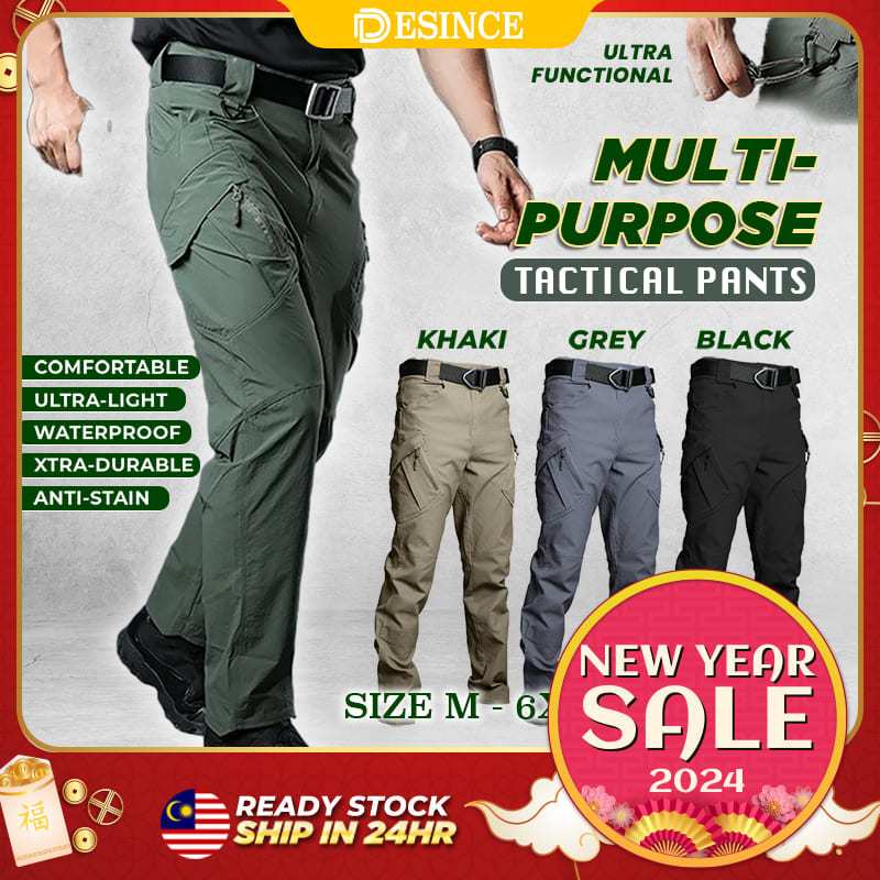 🇲🇾 DESINCE Men Tactical Pants IX9 Military Trousers Multi Pocket Work ...