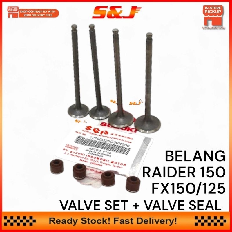 SUZUKI BELANG R FXR150 RAIDER 150 VALVE SET IN EX VALVE SEAL STEM ...