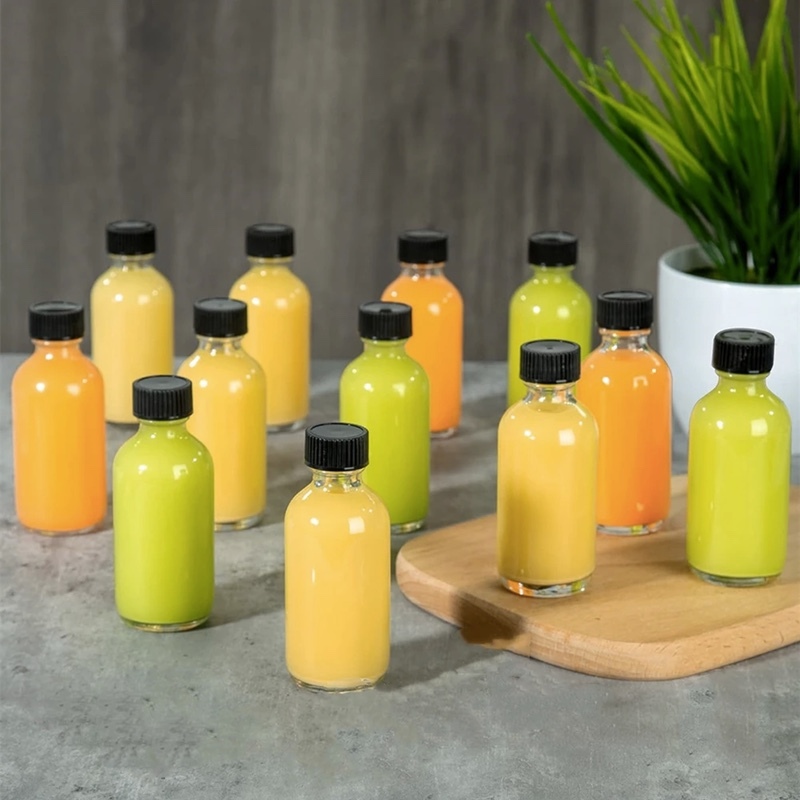 60ml Clear Glass Bottle with Cap & Insert | Clear Syrups Bottle | Mini ...