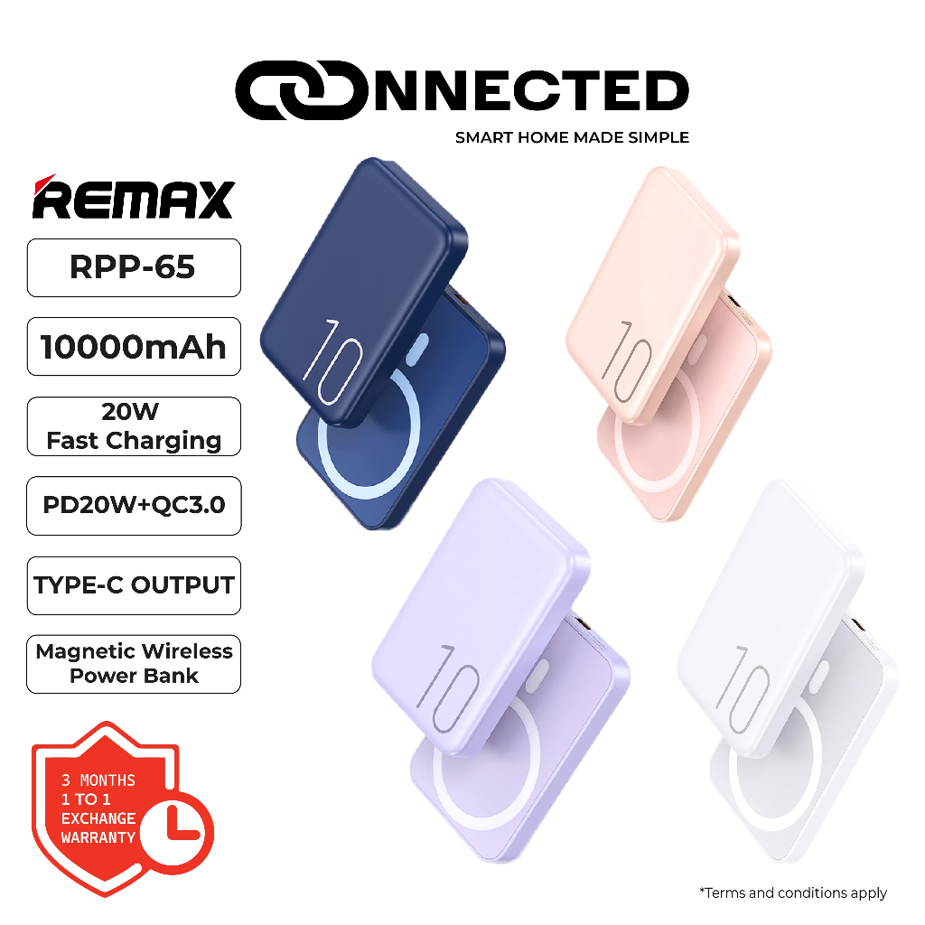 Remax RPP-65 Magnetic Wireless & Wired Charging Powerbank 10000mAh PD ...