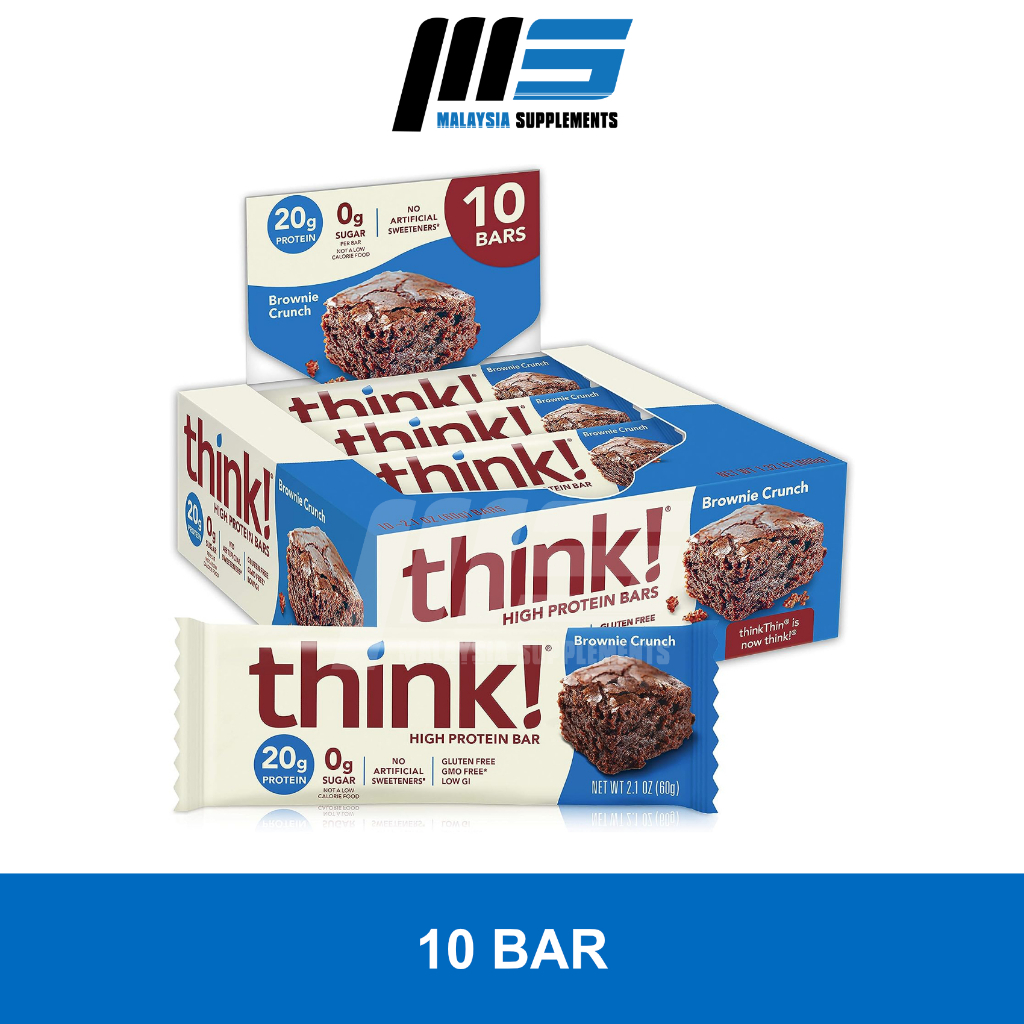 Optimum Nutrition Think! High Protein Bar [10 Bars] Snack, Gluten Free
