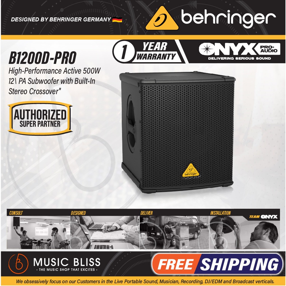 Behringer Eurolive B1200DPRO 500W 12" Powered Subwoofer (B1200D PRO