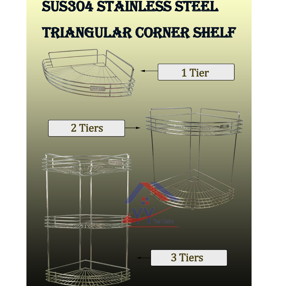 SUS304 Stainless Steel Triangular Corner Shelf/Corner Wall Rack Kitchen ...