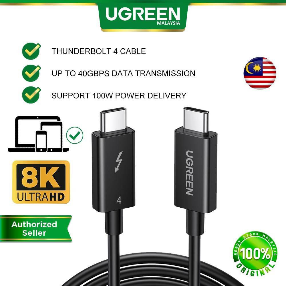 UGREEN Thunderbolt 4 Cable 8K 60Hz Data Transfer 40GBPS Power Delivery ...