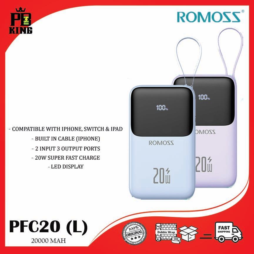 Romoss PFC20 (20000mAh) Powerbank 20W/22.5W QC 3.0 Fast Charge Built In ...